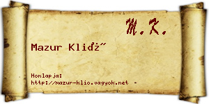 Mazur Klió névjegykártya
